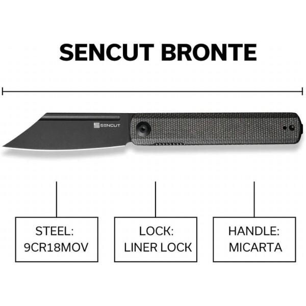 Фото - Нож туристический Sencut SA08F Micarta чорний